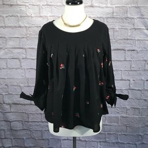 LC LAUREN CONRAD Embroidered Babydoll TOP Sz. XL